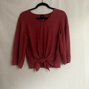 NWT Anthropologie W5 Rust Ribbed Top w/ Tie Waist Size Lg